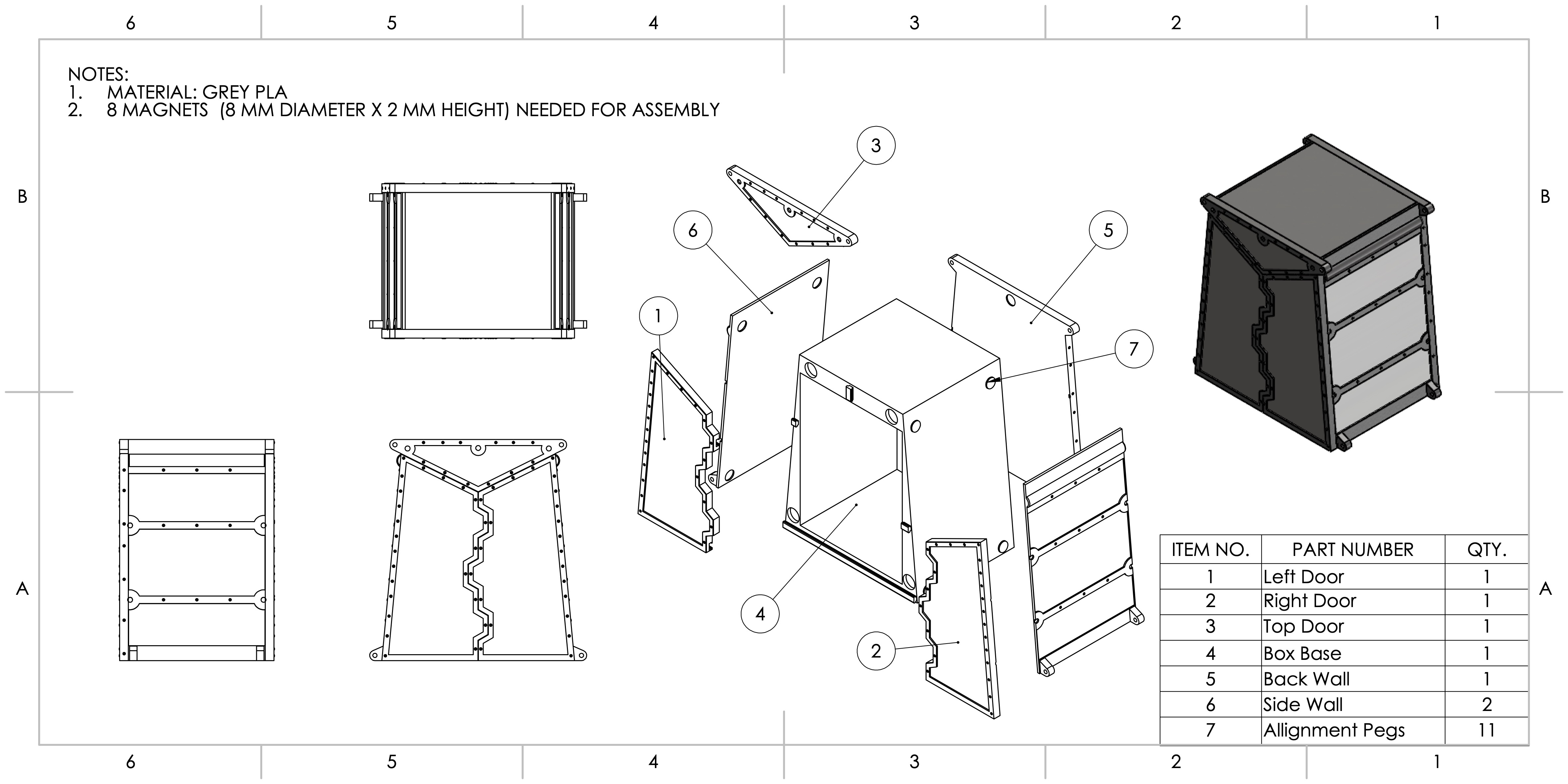 Toph's Metal Cage Exploded Assembly Drawing